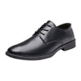 thumbnail image 2 of Black Dress Shoes for Men, Classic Oxford Shoes with Plain Toe and Lace Up, Formal Business Pointed Toe Comfortable Office Shoe, 2 of 8