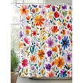 thumbnail image 2 of Watercolor Wild Flowers Print Shower Curtain, Boho Floral Bathroom Decor Curtains Set with Hooks, Waterproof Fabric Home Accessories， 60 X 72 Inch Long, 2 of 6