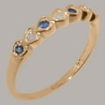 thumbnail image 2 of LBG British Made 10k Rose Gold Natural Opal & Sapphire Womens Anniversary Ring - 33 size options - Size 8.5, 2 of 9