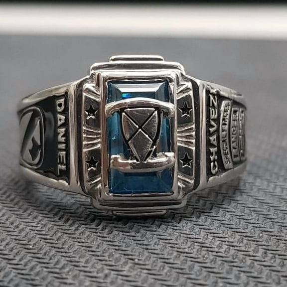 Customized Class Rings for her CZ Gemstone High School or College Graduation Rings -925 Sterling Silver