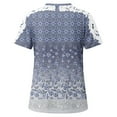 thumbnail image 4 of up to 60% off Gifts Usmixi Shirts for Women Lace Patchwork Hollow out Vintage Graphics Tee Tops Summer Trendy Floral Short Sleeve Round Neck Ladies Blouses Purple XXL, 4 of 5