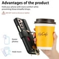 thumbnail image 6 of ELEHOLD Case for Samsung Galaxy S21+, RFID Blocking Zipper Leather Wallet Stand Case with Card Slot & Wrist Strap & Ring Holder,Black, 6 of 10