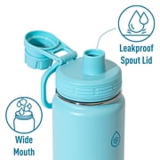 ThermoFlask 24 oz Double Wall Vacuum Insulated Stainless Steel Water Bottle with Spout Lid, Tranquil Blue