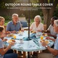 thumbnail image 3 of Round Outdoor Tablecloth with Umbrella Hole and Zipper, Coastal Whale Tablecloth with Elastic Waterproof, Nautical Ocean Shells Seaweed Coral Patio Table Covers for 45" - 54" Picnic Pool Tables, 3 of 9