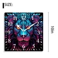 thumbnail image 2 of 10 Inch Wall Clock Battery Operated Silent Clock Decorative for Office, Kitchen, Outdoor, Living Room，Lion Animal Head Purple Blue Geometric Pattern Art Adorable, 2 of 4
