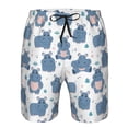 thumbnail image 3 of Salouo Cute Hippos Pattern Swim Trunks for Men,Men's Hawaiian Bathing Suit Swimsuits Quick Dry Swimming Board Shorts Beach Shorts with Pockets-X-Large, 3 of 6
