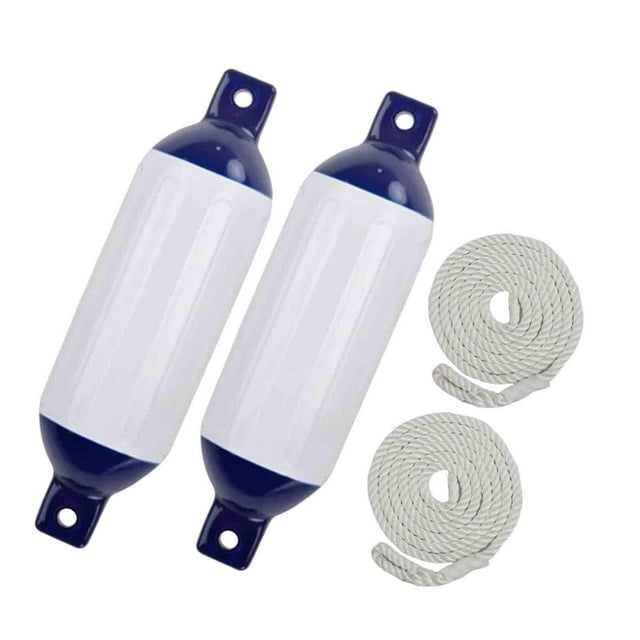 S SERENABLE 2 Pieces Boat Fenders Easy Installation Boat Accessory for Fishing Boat G1 White Rope
