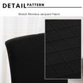 thumbnail image 4 of Enova Home 4 Pcs Rhombus Jacquard Stretchy Universal Dining Chair Slipcovers (Black), 4 of 6