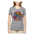 thumbnail image 3 of Colorful Neon Gorilla | Dean Russo Art Animal Lover Womens T-Shirt, Heather Grey, XX-Large, 3 of 6