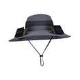 thumbnail image 3 of Sombrero de pescador con ventilador solar ajustable para verano, ideal para pesca, senderismo y playa. Gris oscuro, 3 of 8