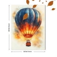 thumbnail image 3 of Qisvanset 12x16 Inch Blue Hot Air Balloon Watercolor Canvas Wall Art, Cartoon Travel Art Kids Room Home Decoration, 3 of 8