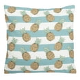 thumbnail image 2 of SAFAVIEH Indoor/Outdoor Striped Pillow, 18" x 18", Teal/White, 2 of 4