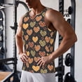 thumbnail image 5 of Gukieu Heart Print Men's Quick Dry Fitness Vest, Round Neck Sleeveless Fitness Bodybuilding Top-4X-Large, 5 of 7