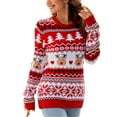 thumbnail image 1 of Zhanying Vêtements de Mode Tricot d'Hiver Chandail pour Femme Chandail de Vacances Rouge et Vert pour Femme, 1 of 5