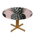 thumbnail image 3 of PIKWEEK Washable Round Tablecloth for Home Kitchen Outdoor Decoration Tropical Fruit Yellow Watercolor Pineapple Hot Pink White, 3 of 8