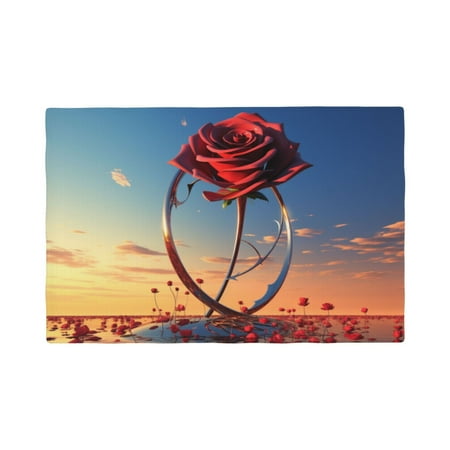

Placemats Set of 4 / 6 Sunset Rose Elegance Placemats for Dining Table Indoor/Outdoors Heat Resistant Washable Placemats 18 x 12