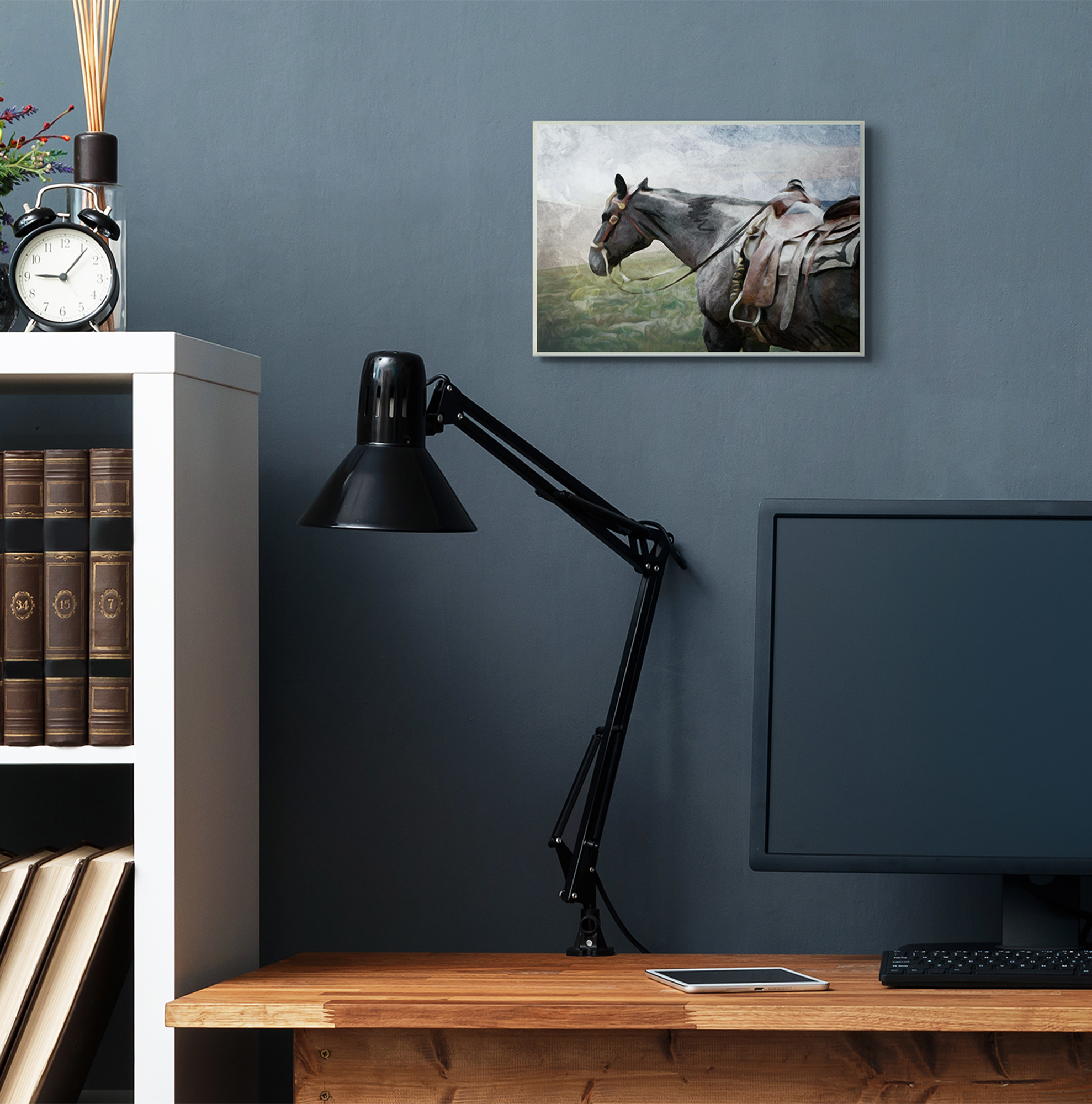 Stupell Industries Horse Riding Farm Landscape Animal Painting Wall Plaque by Milli Villa