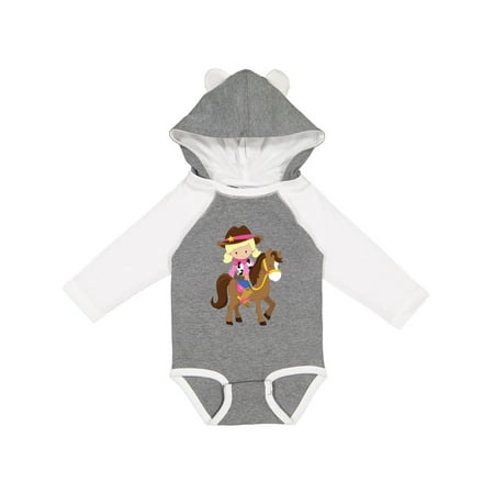 

Inktastic Cowgirl Sheriff Horse Western Blonde Hair Gift Baby Girl Long Sleeve Bodysuit