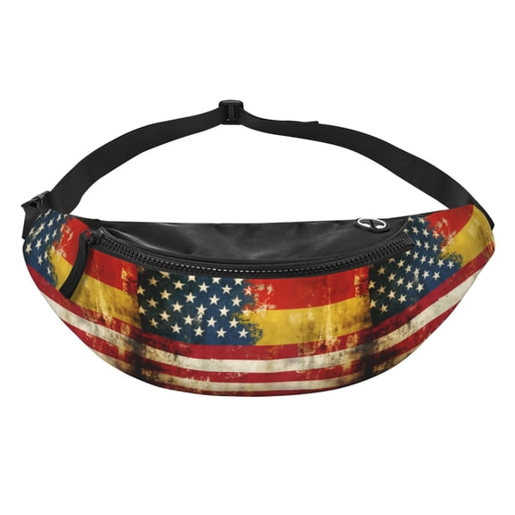 Men Women Vintage German America Flag Fanny Pack Crossbody Waist Belt Bag Easy Carry Any Phone Wallet