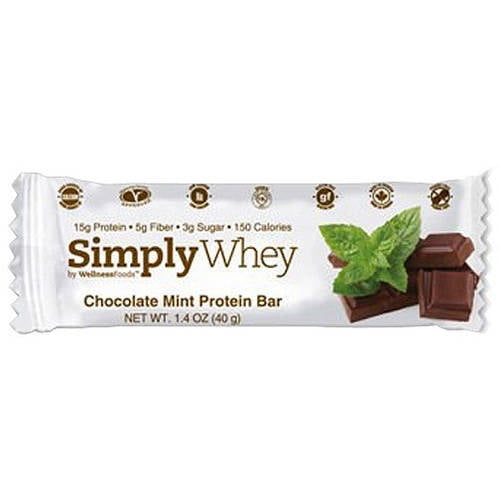 Wellnessfoods Simply Whey Protein Bar, Chocolate Mint, 15g Protein, 12
