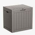 thumbnail image 1 of 31 Gallon Resin Deck Box, Lockable Patio Outdoor Storage Box for Furniture, Garden Tools and Tools Storage, Waterproof Outside Storage Boxes - Grey, 1 of 8