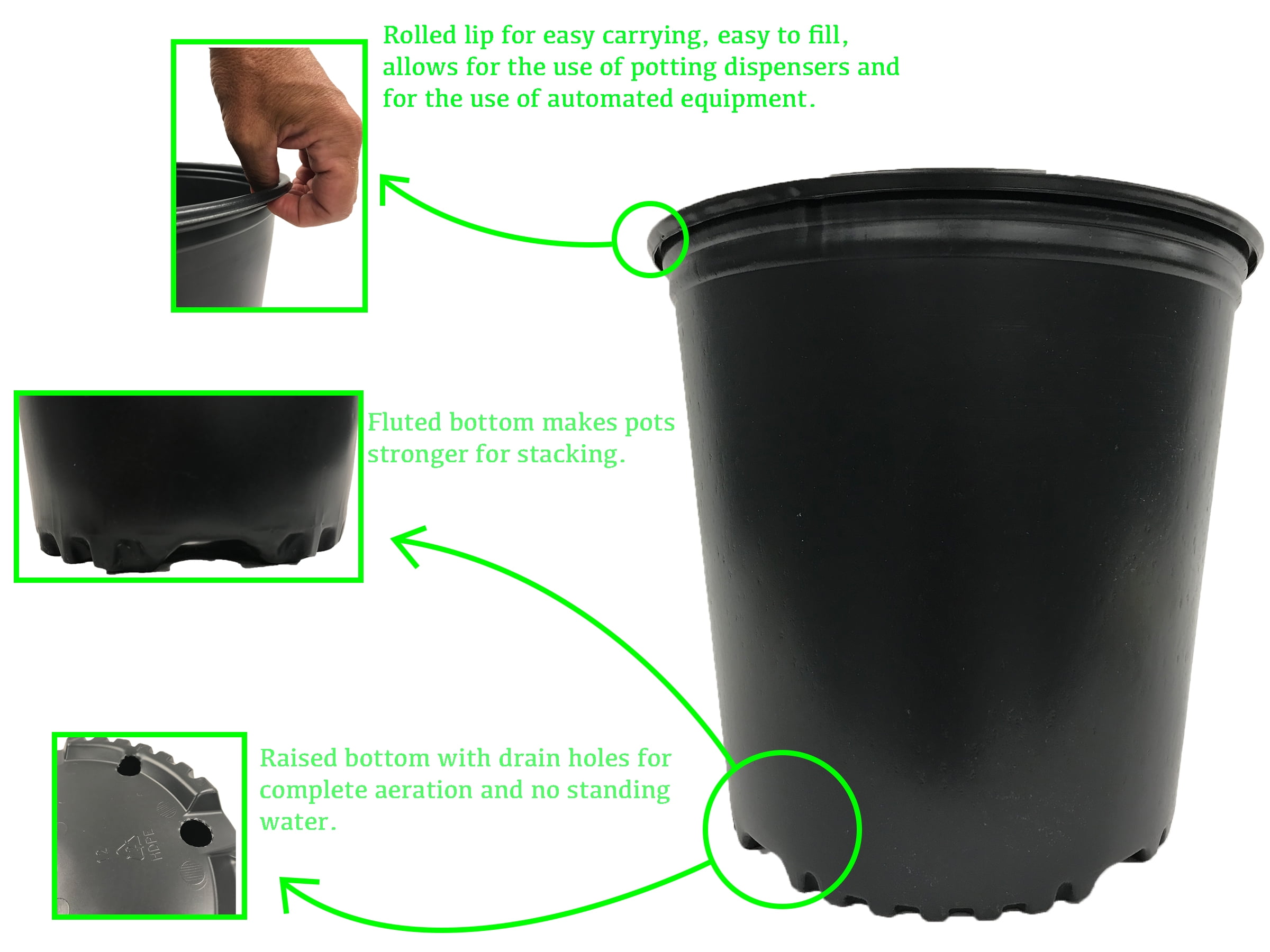 5 Gal Nursery Trade Pots Water Catching Saucers Round 5 Gal Nursery Trade Pots Water Catching Saucers Round