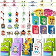 thumbnail image 1 of Cartoon Party Favors, 50pcs Cartoon Birthday Favors - Goodie Bags Key Chains Stickers Photo Props for Birthday Decorations, 1 of 5