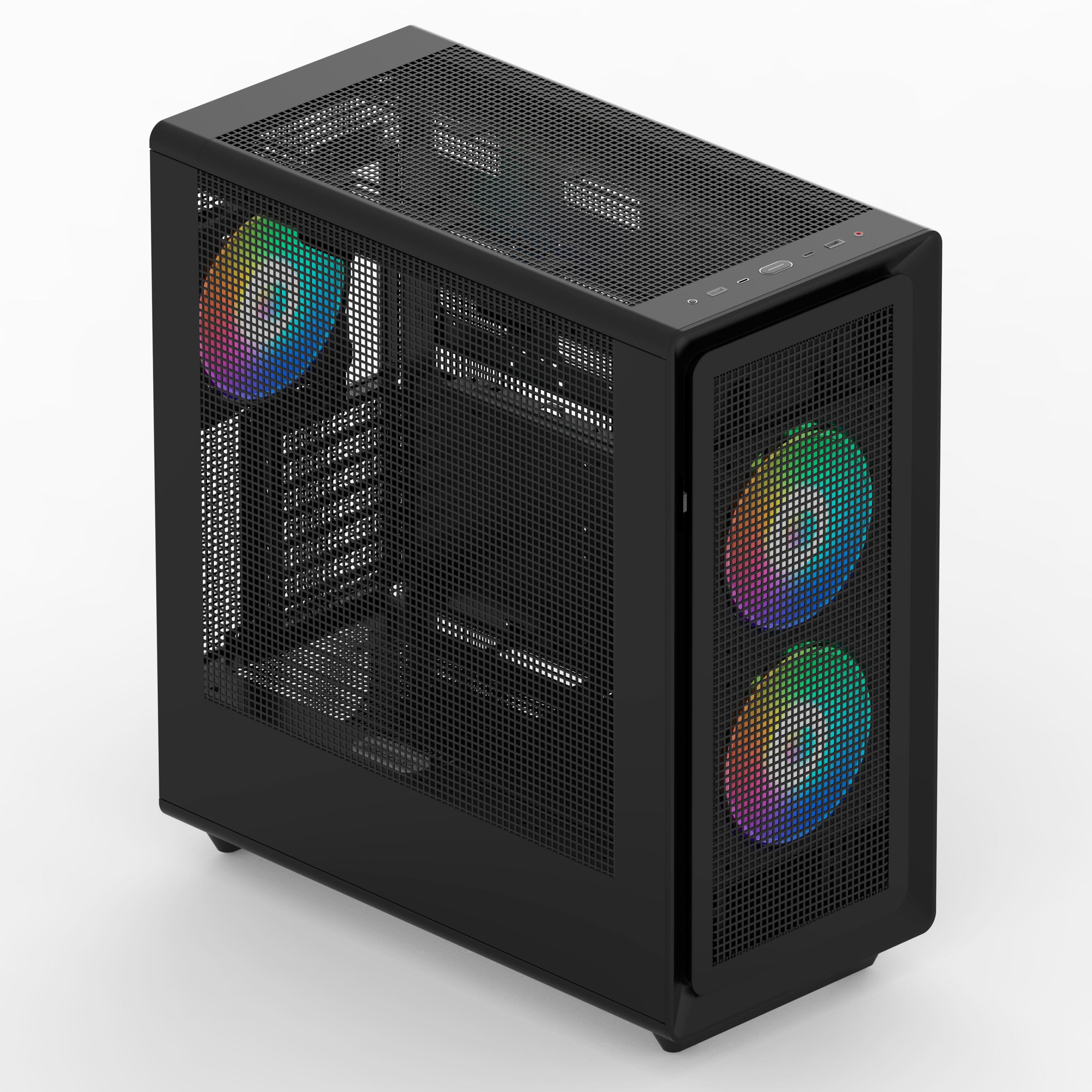 Rosewill Helium Air Mid Tower E-ATX Gaming Case, Mesh Panel, Tool-less, High-Airflow, Cable Management System, USB 3.1, included  2x 160mm & 1x 140mm PWM ARGB Fan, Black