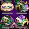 thumbnail image 4 of Purple Crawfish Mardi Gras Banner Colorful Beads Welcome Display Ornate Mask Gold Feathers Crawfish Backdrop for Mardi Gras Party Carnival Celebration New Orleans Event, 4 of 9