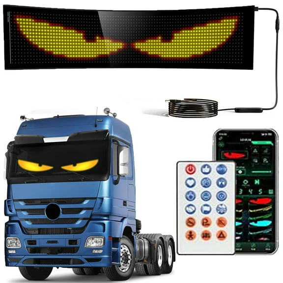 Devil Eyes Lights for Cars, Flexible LED Display Screen Panel for Car Back Window, Dynamic Big Eye Lights for Truck Windshield with Remote and Bluetooth APP Control
