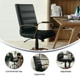 thumbnail image 5 of Flash Furniture Whitney Mid-Back Swivel LeatherSoft Desk Chair with Armrests, Black/Rose Gold, 5 of 17
