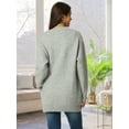 thumbnail image 4 of DARING DIVA Round Neck Pullover Long Sleeve Casual Sweater S Grey, 4 of 8