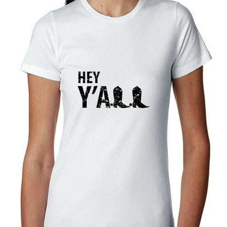 - Hey Y'all Cowgirl Boots - Popular Southern Women's Cotton T-Shirt
