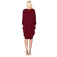 thumbnail image 4 of Women's Elegant Plus Size Loose Fit Dress Side Draped Dolman Sleeve Midi, 4 of 4