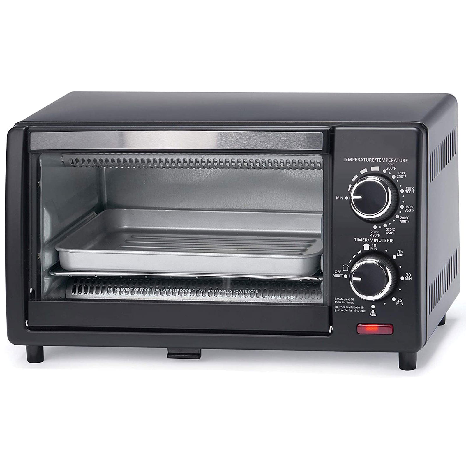 2 Slice Compact Countertop Toaster Oven for Toast & Bake with Top