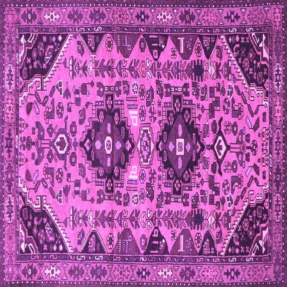 Ahgly Company Indoor Square Persian Purple Traditional Area Rugs, 3' Square