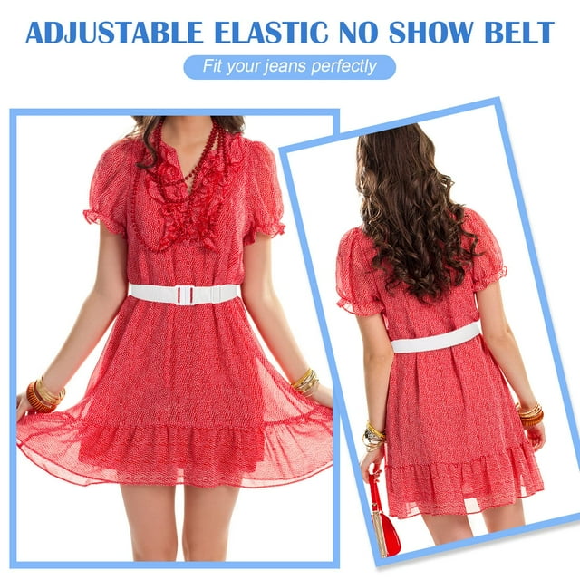 maskred 2x White Stay Fashion-Forward With Elastic Waist Belt 100cm Long Buckle Fastening Included 100cm 1Set