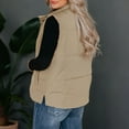 thumbnail image 3 of Womens Oversized Puffer Vest Sleeveless Winter Cropped Outerwear Trendy Quilted Padded Warm Stand Collar Zip up Coat Lightweight Jackets, 3 of 6