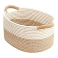 thumbnail image 2 of Cesta tejida de cuerda de tela para organizar juguetes, cesta decorativa suave con asas 33 cm x 24 cm x 18 cm, 2 of 9