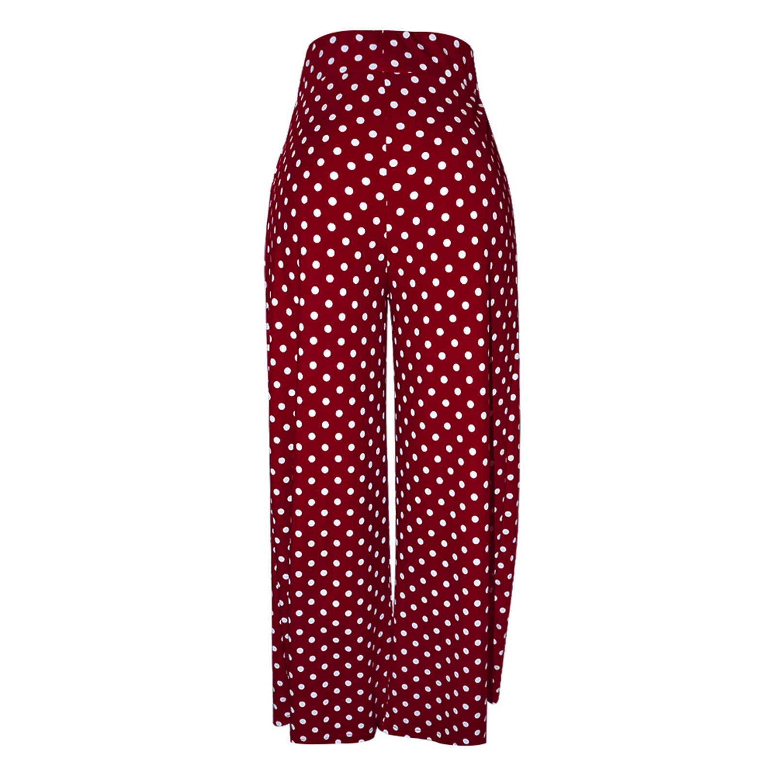 YYDGH Women's Polka Dot Palazzo Pants High Waisted Wide Leg Pants Hidden  Zipper Loose Casual Trousers with Pockets M 