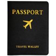 thumbnail image 2 of Funda para pasaporte PU Unisex para viajes (juego de etiquetas de equipaje con soporte para pasaporte negro) Sywqhk Para Estrenar, 2 of 4