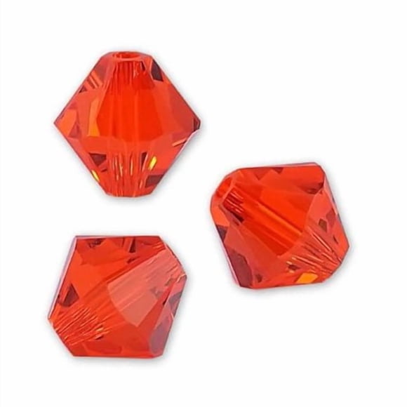 24Pcs Adabele Austrian 10Mm Faceted Loose Bicone Crystal Beads Light Siam Red Compatible With Swarovski Crystals 5301/5328 Ssb1006