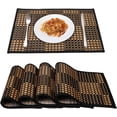 thumbnail image 1 of Sets de Table en Bambou pour Table à Manger Ensemble de 4 Sets de Table Résistants aux Taches et à la Chaleur Durables et Robustes pour Table de Cuisine (Noir), 1 of 5
