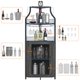 thumbnail image 5 of Yeshouse mueble esquinero para vinoteca de estilo rústico, pequeño aparador con estante desmontable y puerta de malla, soporte para vasos, armario para licores y café, ideal para cocina y comedor, 5 of 8