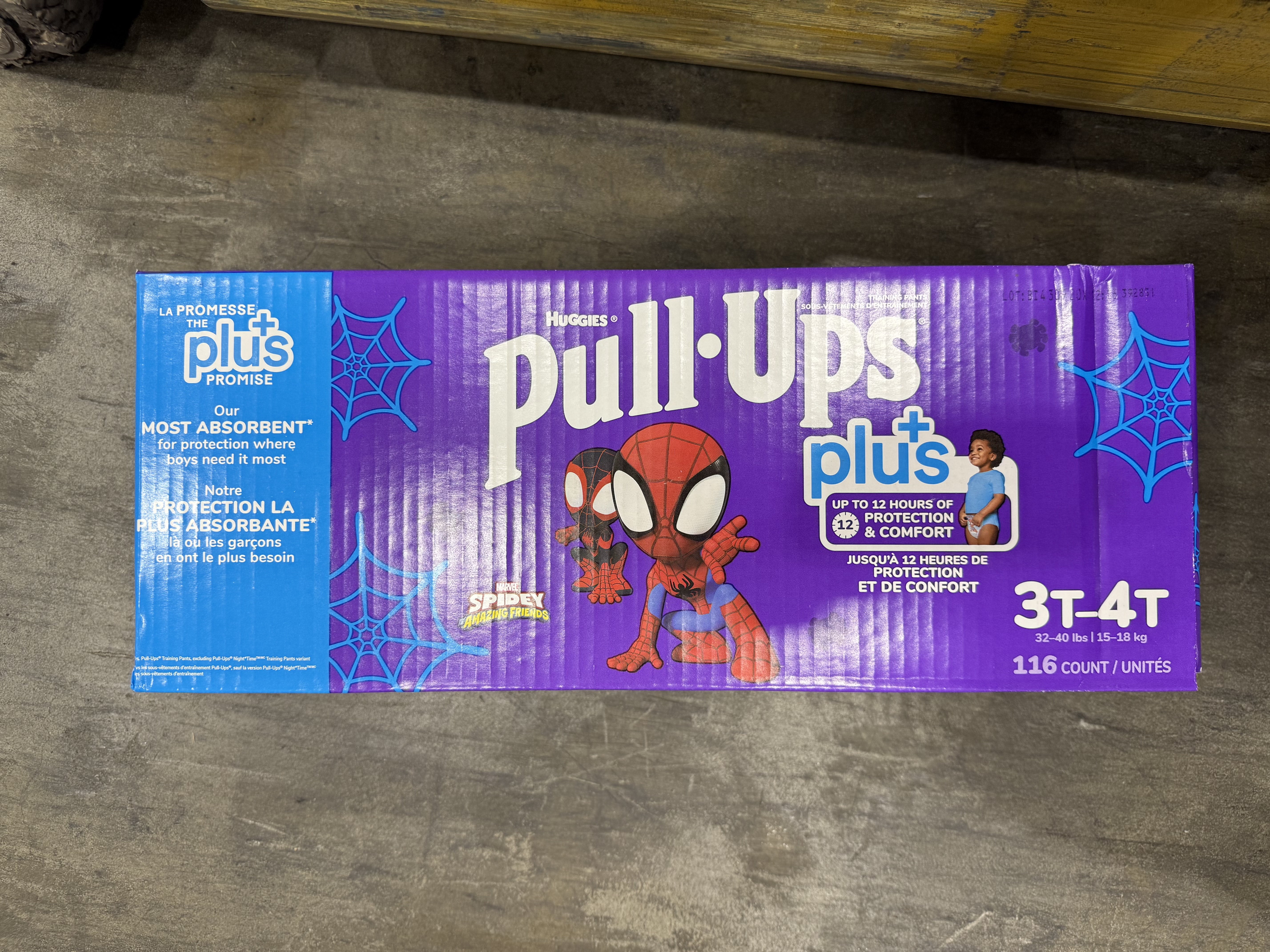 Huggies Pull-Ups Boys' Potty Training Pants, Exclusive Spiderman Designs, 3T-4T, 116 Count