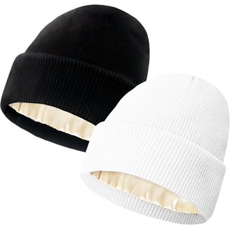 Hugo Winter Knitted Satin Lined Beanie Hats for Women 