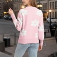 thumbnail image 3 of PFRNLF Womens Floral Sweaters Fall Winter Crew Neck Long Sleeve Loose Knit Pullover Sweater Tops, 3 of 5