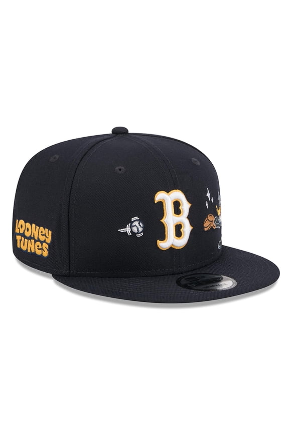 Men's New Era Navy Boston Red Sox Looney Tunes Daffy Duck 9FIFTY Snapback Hat