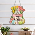 thumbnail image 3 of Yucurem Easter Wreath for Front Door, Happy Easter Eggs Flowers Leaves Wooden Door Hanging Sign for Home Wall Decor Party Outdoor indoor Supply Easter Decoration, 3 of 7