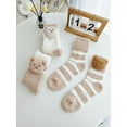 thumbnail image 2 of GYTY Womens Fuzzy Socks 5 Pair Cute Bear Slipper Socks Warm Animal Cozy Thick Fluffy Socks Kawaii Winter Long Socks, 2 of 7